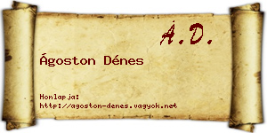 Ágoston Dénes névjegykártya