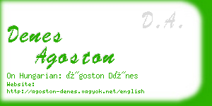 denes agoston business card